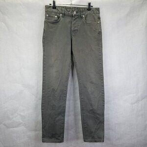 Buck Mason Jeans Maverick Slim Mens Sz 29 12oz Harbor Twill Grey Button Fly Flaw